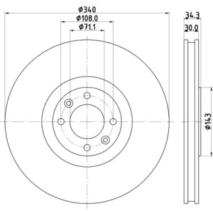 Disque de frein PRO 8DD 355 119-641 Hella Pagid GmbH 8DD355119641 pas cher