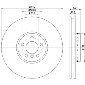 Disque de frein PRO High Carbon 8DD 355 120-701 Hella Pagid GmbH 8DD355120701