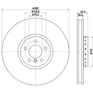 Disque de frein PRO High Carbon 8DD 355 120-731 Hella Pagid GmbH 8DD355120731