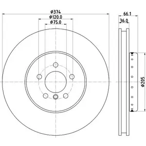 Disque de frein PRO High Carbon 8DD 355 120-691 Hella Pagid GmbH 8DD355120691