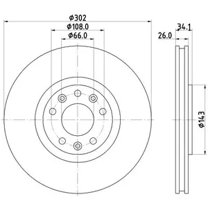 Disque de frein PRO 8DD 355 120-501 Hella Pagid GmbH 8DD355120501 pas cher