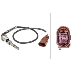HELLA 6PT 358 181-301 Capteur, température des gaz - 2pôle - vissé - Câble: 340mm pas cher