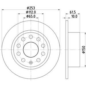 Disque de frein PRO 8DD 355 132-281 Hella Pagid GmbH 8DD355132281 pas cher