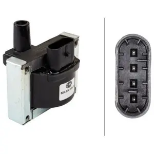 HELLA 5DA 230 035-031 Bobine d'allumage - 4pôle - Bobine d'allumage au distributeur - vissé pas cher
