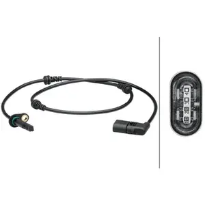 Comparateur de prix : HELLA 6PU 012 679-411 Capteur, vitesse de roue - 2pôle - Essieu avant - Câble: 970mm