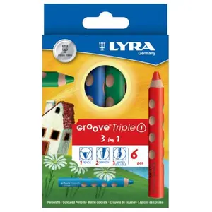 LYRA Crayons de couleur enfant triangulaires set de 6