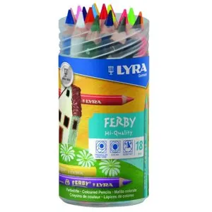 Lyra 3623180 Ferby Pot rond rp18 avec 18 Crayons Crayon peint à la main