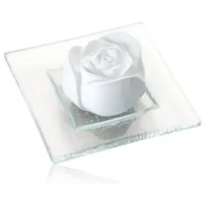 Primavera Pierre odorante Fleur de rose avec assiette en verre Diffuseur de parfum 1 art.