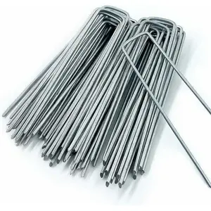 Piquet De Fixation Pour Toile De Paillage,50 Piquets De Jardin En Forme De U,pour Bache Anti Herbes,sardines Camping,clôture De Jardin,150 Mm De Long,25 Mm De Large,3 Mm De Diamètre,Vendu parmanomano