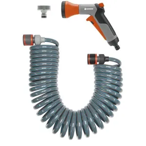 Comparateur de prix : Gardena 04647-20 6.1 mm 1/4 Zoll gris, orange Set tuyau darrosage spiralé