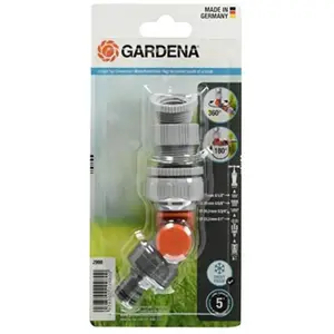 Comparateur de prix : Gardena - Raccord articulé avec adaptateurs 1', 3/4', 5/8, 1/2' (blister)