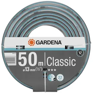 Comparateur de prix : Gardena Tuyau "Classic" 13 mm (1/2") 50 m, Gris/Orange, 50 m (1/2")