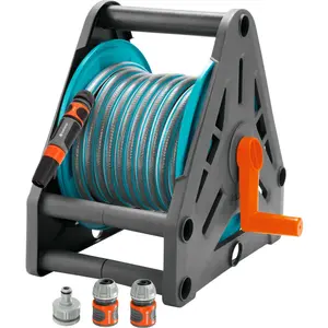 Comparateur de prix : Gardena - Devidoir portable équipé - 15 m de tuyau + lance + accessoires