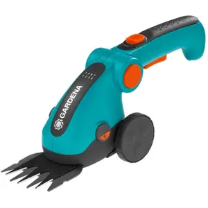 Gardena Kit cisaille à gazon ComfortCut Li, manche télescopique et roues TU