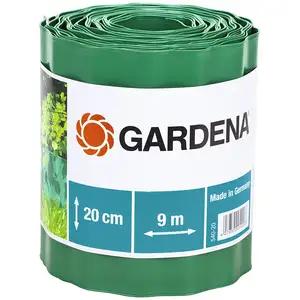 Comparateur de prix : Bordures de pelouse - GARDENA - 9m x 20cm - Plastique de haute qualité - Noir
