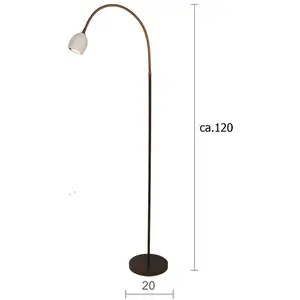 Menzel Provence mat lampadaire 1 lampe à bras flex