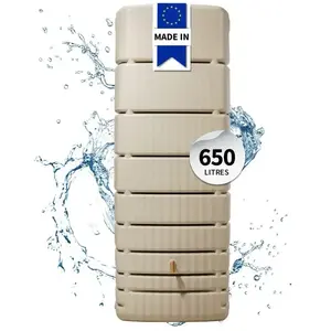 Comparateur de prix : Garantia - 4rain Cuve murale slim 650L sable avec robinet pe imitation...