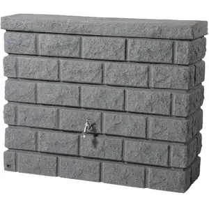 Comparateur de prix : Habitat et Jardin Récupérateur d'eau de pluie Rocky Mural 400L - Gris granite - Garantia