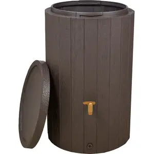 Comparateur de prix : Récupérateur d'eau de pluie 220L Garantia coloris brun Ø.57 x H.93 cm