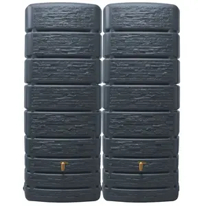 4rain - slim stone décor Réservoir Mural Ensemble 1000 l, gris graphit... pas cher