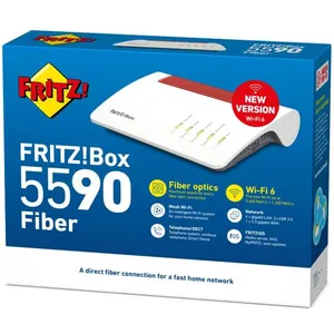 Comparateur de prix : AVM Routeur WiFi 6 FRITZ! Box 5590 Fiber XGS-PON - Bi-bande 2400 Mbit/s
