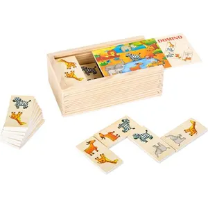 Small Foot- Dominos Safari Jouets, 10963, Multicolore, Bois pas cher