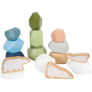 Small Foot – Pierres D'équilibre Montessori En Bois FSC 100% – Dès 1 An – Lot De Pièces Naturelles – Motricité Et Coordination