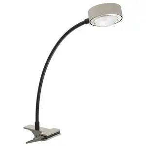 LIGHTME Lampe à poser Powerlens Flex, pince, couleur titane pas cher