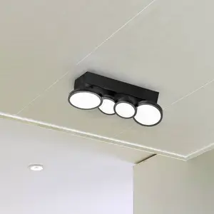 LIGHTME plafonnier LED Aqua GU10 à 4 lampes noir pas cher