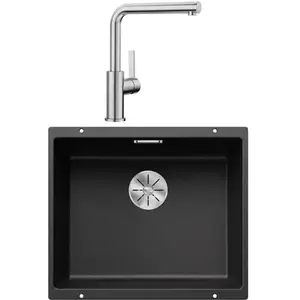 Pack évier + mitigeur massif inox brossé et silgranit Blanco 528441 pas cher