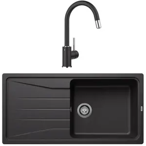 Comparateur de prix : Pack évier + mitigeur - BLANCO - 527913 - Noir - Rectangulaire - Inox