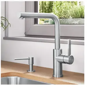 Comparateur de prix : Mitigeur LANORA-F inox brossé - BLANCO - Col de cygne - Évier - Brossé