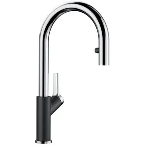 Blanco - Carena s - Mitigeur d'évier avec bec extractible, noir / chrome 526172