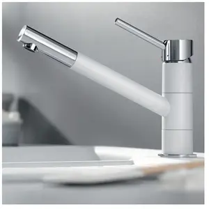 Comparateur de prix : Blanco Kano - Robinetterie d'évier, blanc/chrome 525030
