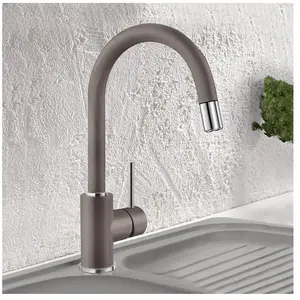 Comparateur de prix : Mida s - Mitigeur d'évier avec bec extractible, gris/chrome 526967 - Blanco