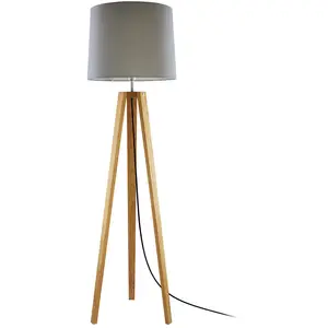 HerzBlut Anni lampadaire, chêne huilé/taupe