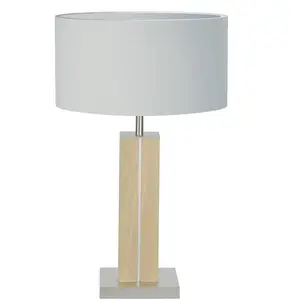HerzBlut Dana lampe table chêne nat. blanche 56 cm pas cher