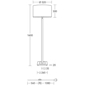 HerzBlut Lampe sur pied Titos, bois, blanc, hauteur 160 cm, E27Vendu parluminaire