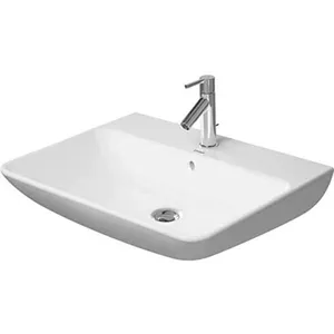 Lavabo 650X490 Mm, Avec 1 Trou, Avec Wondergliss, Blanc Alpin Duravit