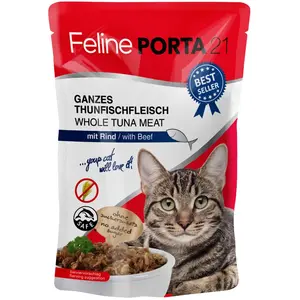6x100g thon / boeuf Porta 21 - Nourriture pour Chat pas cher