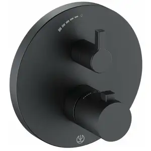 Kludi Nova Fonte - Mitigeur thermostatique de douche à encastrer, noir... pas cher