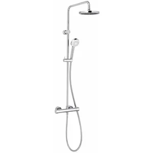 Logo - Colonne de douche avec thermostat, 1 jet, chrome 6809405-00 - Kludi pas cher
