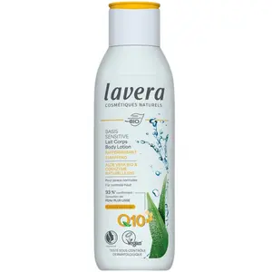 lavera basis sensitiv lait corporel raffermissant - aloe vera bio & Q10 bio - hydratation longue durée - soin hydratant 24h - cosmétiques naturels - vegan - bio (1 x 250 ml) pas cher