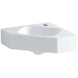 ICon - Lavabo d'angle sans déversoir, 460 x 330 mm, avec KeraTect, blanc 124729600 - Geberit pas cher