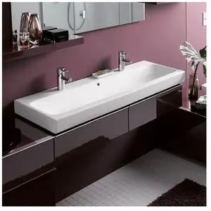 Geberit - iCon lavabo 120x48,5cm blanc, avec deux trous pour