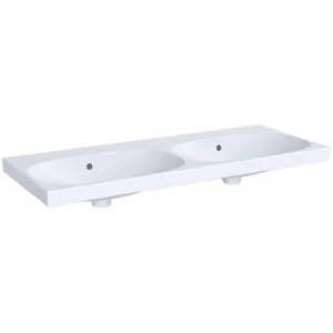 Acanto - Double lavabo, 1200x482 mm, sans trou, avec trop-plein, blanc 500.628.01.2 - Geberit