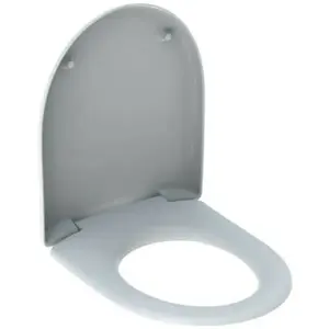 Abattant wc renova compact amovible, avec couvercle charnières inox blanc Geberit pas cher