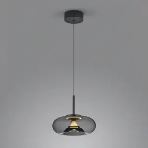 Helestra Sica suspension noire/dorée/gris fumée