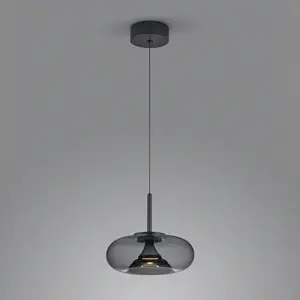 Comparateur de prix : Helestra Sica suspension LED noire/gris fumée