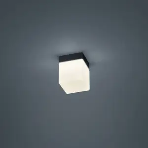 Helestra Keto plafonnier LED, cube, noir pas cher